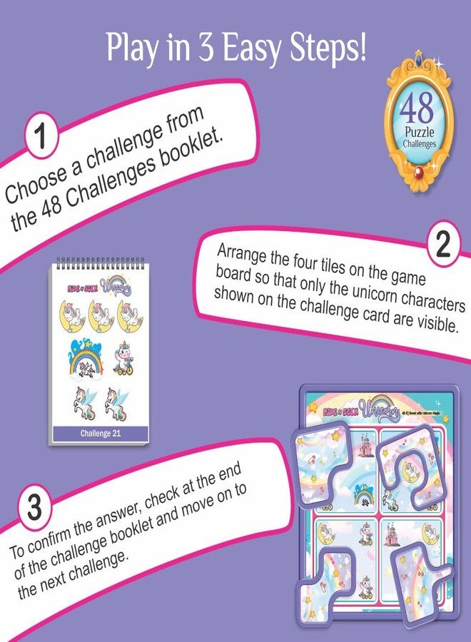 toymate Hide N Seek Unicorn IQ Puzzle Game | 48 Brain-Teasing Challenges for Kids | Logic & Problem-Solving Educational Toy | Single Player Travel Puzzle for Ages 4+ - Image 3
